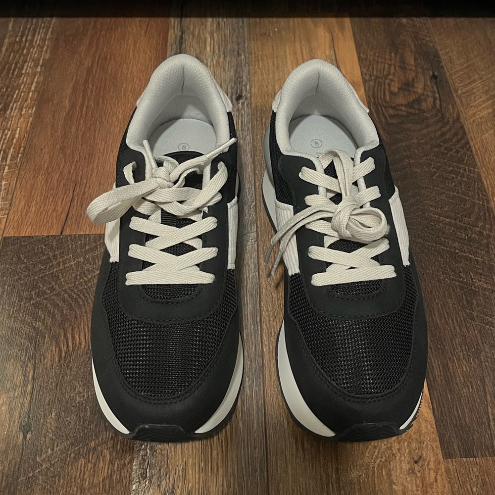 Wide Dream Pairs Black/White/Gray Sneakers - Picture 5 of 11
